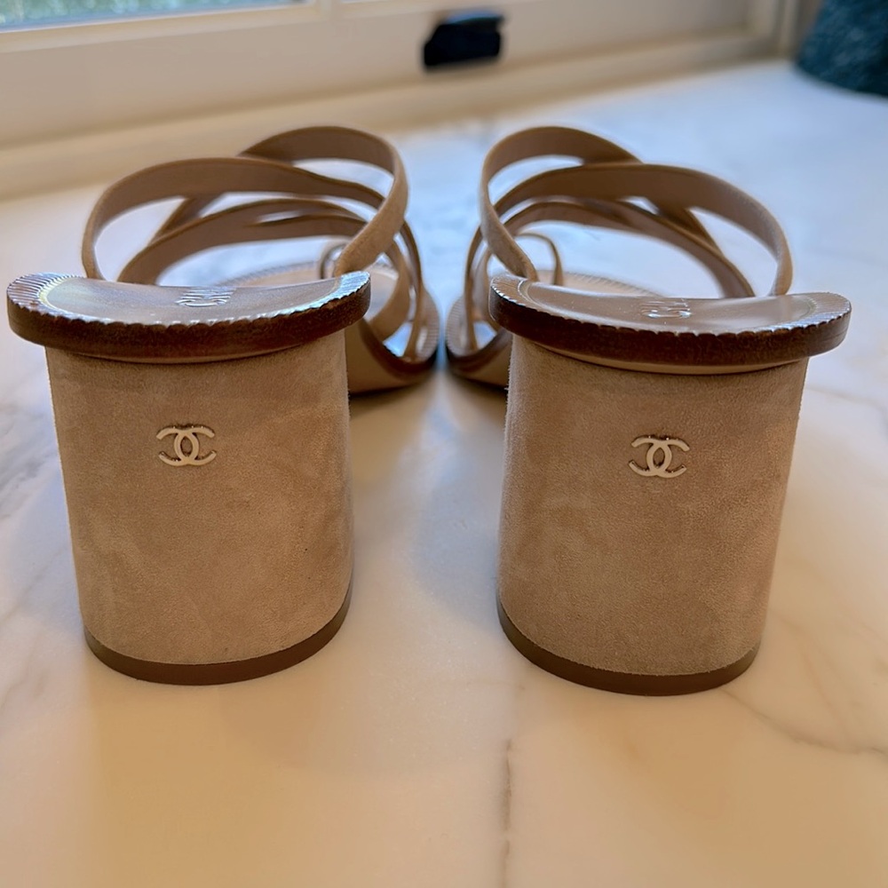 CHANEL Block Heel Sandal Slide - Picture 2 of 5